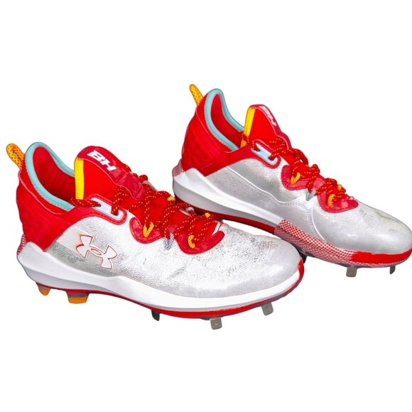 Under Armour Baseball Metal Cleats Mens Size 7.5 Red Harper 8 Elite New - Picture 5 of 8